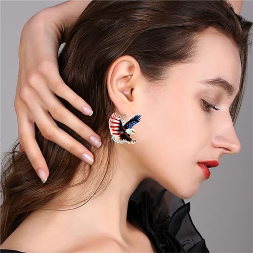 MALOYANVE American Flag Earrings for Women Unique Handmade Red White Blue USA Flag Dangle Drop Earrings 4th of July Independence Memorial Day Patriotic Stud Earrings Party Favor Decor Jewelry Gifts2