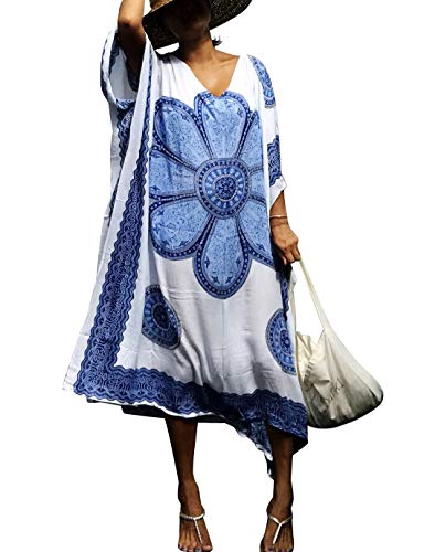 Image of Eddoyee Loose Beach Kaftan Dresses for Women Caftan Swimsuit Cover Up
