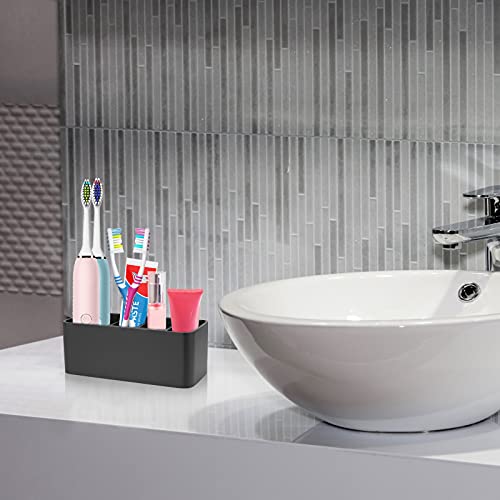 Toothbrush Holder For Bathrooms Toothpaste Holder Stand Bathroom Organizer For Toothbrush Makeup Brushes Holder (Black) #TOP5