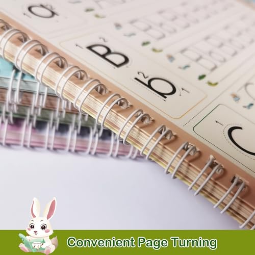 Magic Grooved Practice Copybook 5 Pack with Pens, Groove Reusable Magical Handwriting Workbooks, Tracing Letters Numbers, Math, Kindergarten Sight Words for Kids Ages 3-8 for Preschool(5books+Pens)