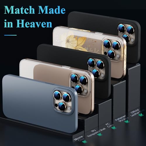 Image of YWXTW Camera Lens Protector for iPhone 16 Pro /iPhone 16 Pro Max, [1 Step Installation Tray] Tempered Glass Screen Protector Metal Custom Camera Cover Accessories Case Friendly