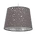 Produktbild Relaxdays Kinderzimmerlampe Sterne, hängende Schirmlampe, Jungen & Mädchen, Sternenhimmel, E27, runder Stoffschirm, grau, 10028042_111