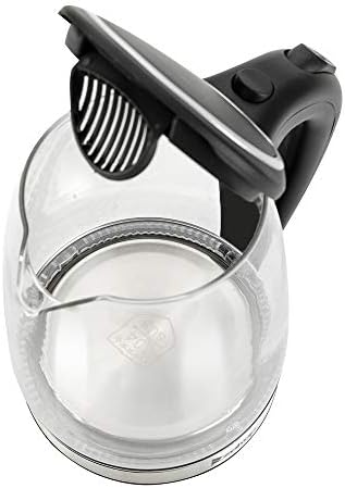 1.8 L Kettles Electric Boil Dry Protection & Auto Shut Off, 2200W Fast Boiling Glass Water Kettle with Stainless Steel Filter, Illuminated LED Clear Kettle, Tea & Coffee Maker (Transparent)