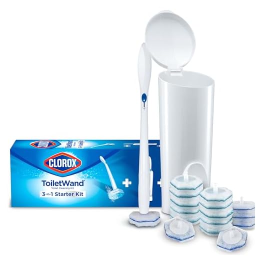 Clorox ToiletWand Disposable Toilet Cleaning System - ToiletWand, Storage Caddy and 16 Disinfecting ToiletWand Refill Heads (Package May Vary)