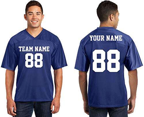 Custom 2-Sided & Double-Sided Jerseys for Men - Design Personalized T-Shirts, Tailored Team Uniforms, Unique Sports Apparel, Athletic Gear for Any Event or Team, True Royal Large
