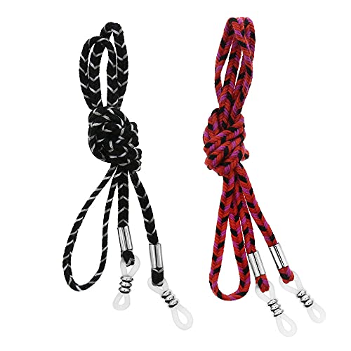 メガネチェーン oumino グラスチェーン グラス ストラップ 眼鏡 ストラップ チェーン メガネ ホルダー レディース メンズ おしゃれ 男女兼用 65cm グラスコード ずれ落ち防止 軽量 スポーツ用 2本セット