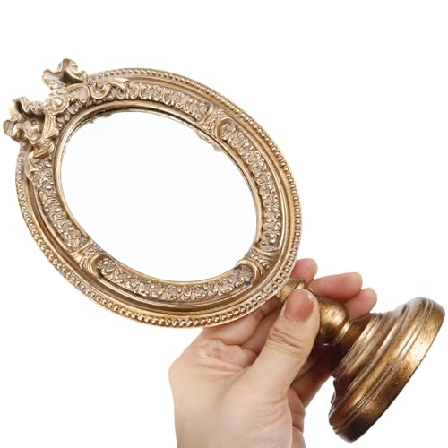 NOLITOY Estilo Europeu Espelho De Mesa Gótico Retro Espelho De Maquiagem Vintage Espelho De Mesa Por