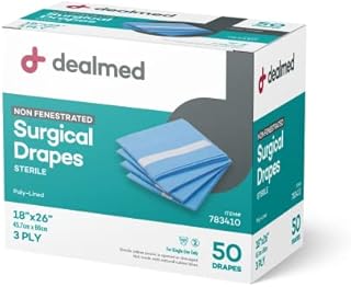Dealmed Non-Fenestrated Sheets – 50 Count 3-Ply Poly-Lined Drape Sheets, Blue Material, Perfect for Hospitals, Medical Facilities, and Physicians’ Offices, 18