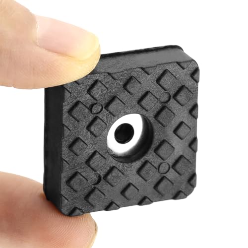 QWORK® 18 Stück Quadratisch Gummifüße Schraubbar 30x30x10 mm, Anti-Rutsch Gummipuffer mit Schraube für Möbel und Böden - Schwarz