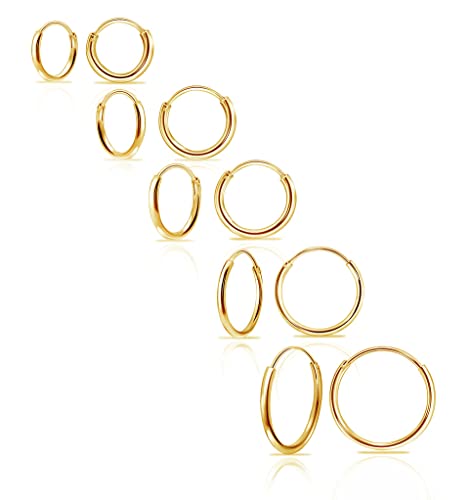 Silverline Jewelry 925 Sterling Endless Unisex Small Hoop Earrings for Cartilage, Tragus, Nose, Lips, Helix, Rook, Conch Ring 8mm 10mm 12mm 14mm 16mm 24mm