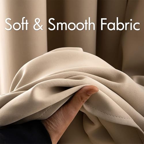 Rideau occultant beige 120 x 85 cm isolant phonique pour protéger la chambre du bruit