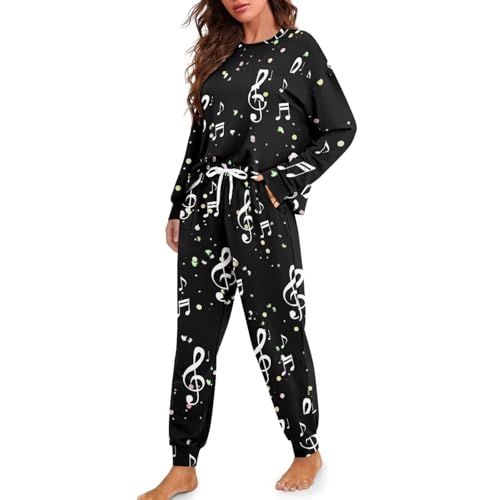 Image of Women's Pajamas Set Soft 2 Piece Loungewear Long Sleeve Pj Set Matching Sleepwear with Pockets for Women Plus Size