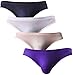 Winday Men Briefs Breathable Ice Silk Triangle Bikinis and Briefs N04 L/US M 4-Pack Mixed Color B
