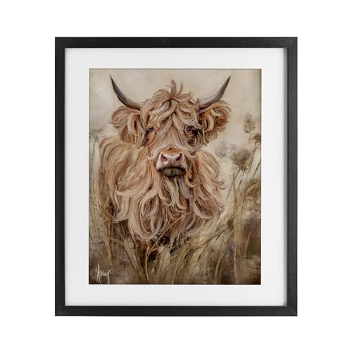Affiche encadrée cheveux bouclés haut de gamme sous verre véritable de 40,6x33 cm