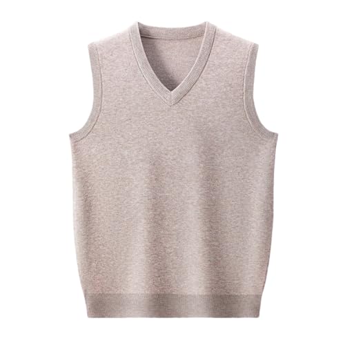 Men's Wool Blend Sweater Vest Sleeveless Pullover Knit Waistcoat Spring Solid Color Work Casual Tops