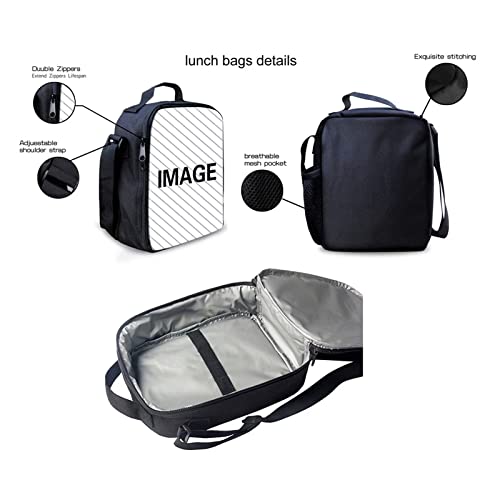 Annejudy Water Fire Football Kids Backpack With Lunch Box, Soccer Print Boys School Backpacks Book Bag With Pencil Case 3Pcs Lightweight Daypack Bookbag Back To School Supplies #TOP4