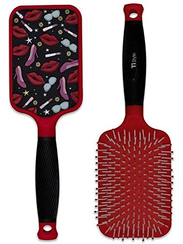 Paddle Hair Brush For Detangling & Styling - Ideal For Blow-Drying, Straightening, Combing All Hair Types (Heels & Lips) #TOP1