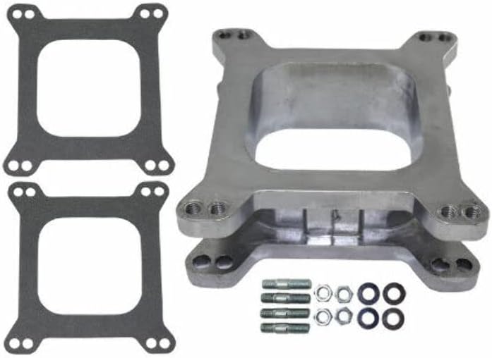 2" Open Square Aluminum Carburetor Spacer, For All Ported Square Bore Carburetors