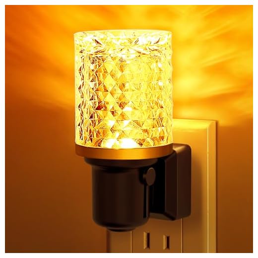 L LOHAS LED Night Light, Dimmable Night Lights Plug into Wall, Automatic Night Lights Plug in with Auto Light Sensor,Adjustable Brightness Amber LED Night Light, for Bedroom Hallway Home Decor