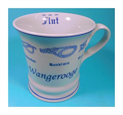 Generisch Wangerooge Tasse 10 x 9,5 cm Ebbe Flut Knoten Keramik Kaffeetasse Kaffeebecher Deko GPT 85316