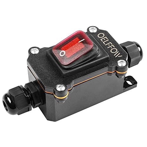Oelffow Waterproof On Off Toggle Switch Double Outlet With Red Light Rocker Button Inline Cord Switch Dpst Ac/Dc 20A-125V,16A-250V,30A-24V,35A-12V, Ip66 #TOP7