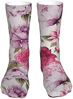 883 Compression Socks Flower Athletic Socks Non Slip Sports Socks Soft Crew Socks For Hiking Jogging Walking 40cm