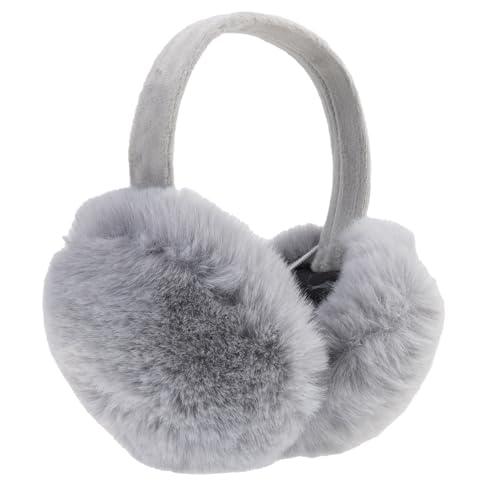 LUZILIAN Winter Ear muffs Warm Earmuffs Adjustable Outdoor Ear Warmers For Women Plush Ear Warmers Ear Covers Headband (Foldable Grey)