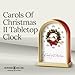 Howard Miller Carols of Christmas II Tabletop Clock – Exclusive Satin Brass Holiday Decor & Chiming Christmas Music Clock with 12 Classic Carols Festive Wreath Design Battery Operated Home Decor