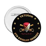 Qauirfe US 6th Cavalry Brigade Veteran Express Your Unique Style with Our Fashionable Round Badges Medium
