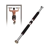 AEMEC Barra de dominadas Ajustable 60cm - 100cm, Barra Dominadas sin Tornillos, hasta 150 kg, Dominadas en Casa de Agarre Seguro, Antideslizante, de pared, Entrenamiento Físico