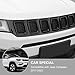 Grill Inserts Grille Cover Frame Trims Kit for Jeep Compass 2017 2018 2019 2020 (Black)