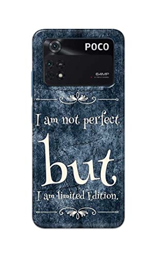 Image of Printed Hard Back Cover Case for Mi Poco M4 Pro 4G Back Cover (I Am Not Perfect I Am Limited Edition) -1803