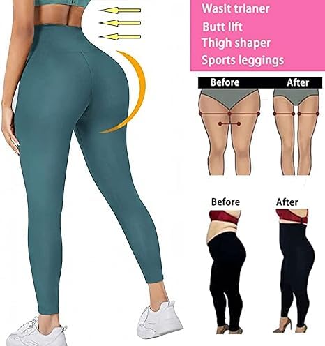 Image of Gym Leggings for Women High Waist, Corset Style Tummy Tucker Shapewear with Hook & Eye Closure for Better Compression, Casual and Gym Wear Multi-Purpose High Waist Trouser