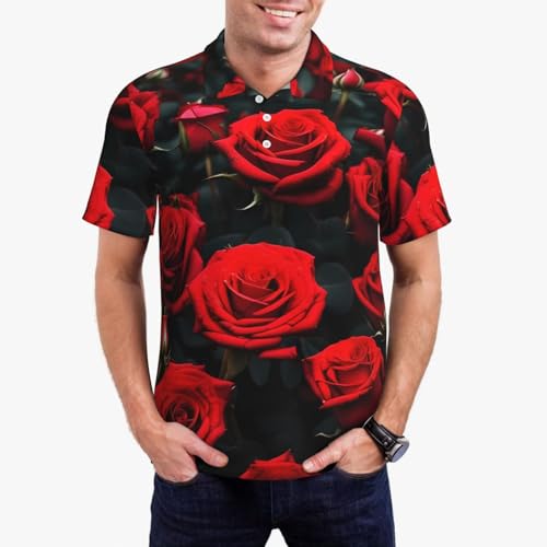 Polo imprimé rose rouge homme de qualité supérieure au tombé impeccable