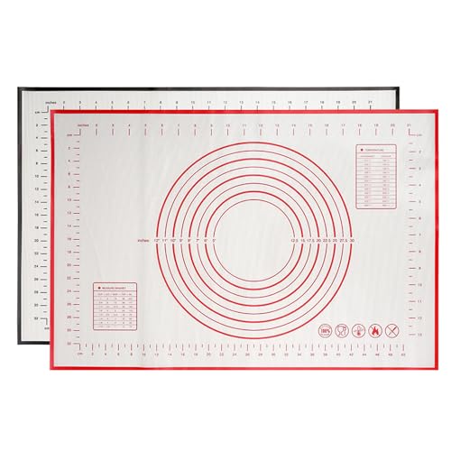 2 Pièces 60 x 40 cm Tapis de Cuisson en Silicone, Tapis Silicone Patisserie, Tapis Cuisson Silicone AntidéRapant, Antidérapant Tapis et Ustensiles à Pâtisserie pour Pâte, Macaron, Biscuit