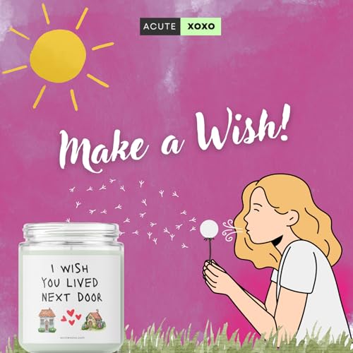 Image of Acute Xoxo I Wish You Lived Next Door - Lavender Scented Soy Wax Candle - Unique Gifts for Women, Best Friend and Partners - 60 Hours Burn Time