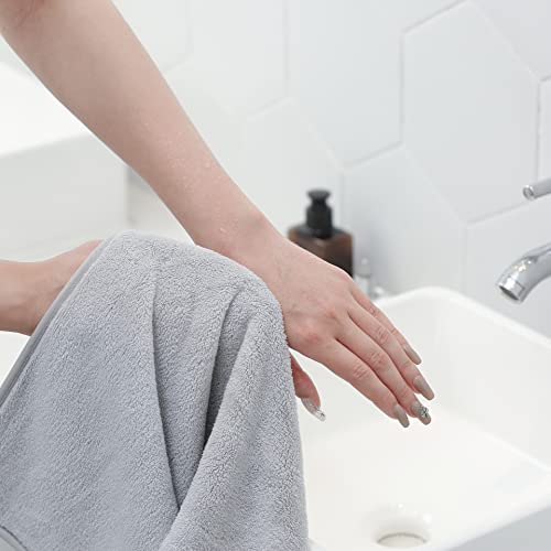 Aibaser Oversize Bath Towel Set, 60 X 30 In, 8 Piece Towel Set For Bathroom, Super Absorbent, Quick Dry Microfiber Bath Towels (Light Grey) #TOP3