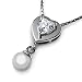 Produktbild DEPHINI Perlen-Halskette  925 Sterlingsilber  Herz-Anhänger mit CZ-Kristall  feiner Schmuck für Frauen  45,7 cm rhodinierte Silberkette  ein kubischer Zirkonia
