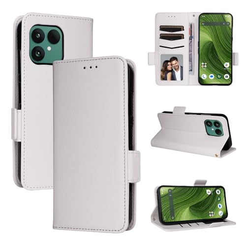 Jiajihua Cover Compatible with Huawei Pura 90 Phone Case【Flip Stand Magnetic Closure Card Slot Wallet】 White