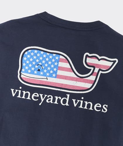 Image of vineyard vines Boys' Flag Whale Long-Sleeve Pocket Tee