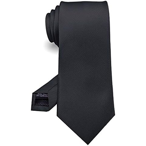 RBOCOTT Silk Black Tie for Men Cover