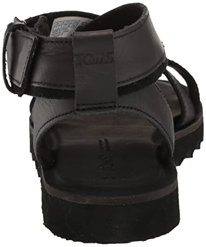 TOMS Womens Sidney Tread Snow Leopard Ankle Strap Casual Sandals Casual - Black, Off White3