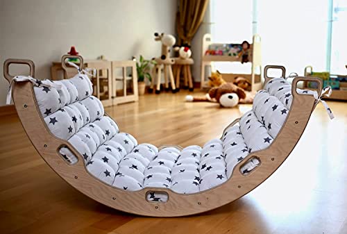 Kletterbogen | Montessori Kletterbogen | Bogen mit Kissen | Bogenwippe für Kinder | Unisex Kleinkind Kletter Bogen (Star) Cover