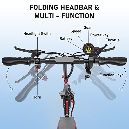 Evercross Electric Scooter, Electric Scooter For Adults With 800W Motor, Up To 28Mph & 25 Miles, Scooter For Adults With Dual Braking System, Folding Electric Scooter Offroad With 10'' Solid Tires #TOP5