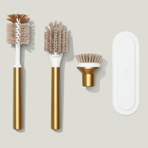 Curio Home Goods Ionic Brush Set, Magnetized to Stand Upright, Stainless Steel with Replaceable Heads, Brass/Gold by Curio Home Goods - Image 7
