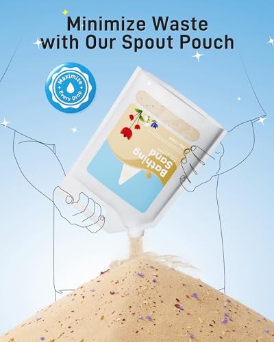 BUCATSTATE Hamster Sand, No-Dust 6.6LB Chinchilla Dust Bath with Pour Spout, 100% Natural Desert Bathing Sand for Syrian Hamster Gerbil Rat Mice Small Animals (Flower Smell)