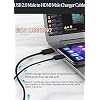 USB to HDMI Cord Cable, fenoero Converter Adapter USB 2.0 Male to HDMI Male Charger Cable Adapter, 1M / 3.3FT
