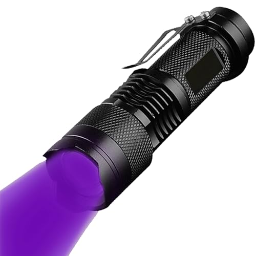 MODOAO Lampe torche UV 395 nm, puissante lumière UV pour inspection de la maison et de l'hôtel, détecteur de lumière noire pour urine d'animaux, taches, punaises de lit et plus encore
