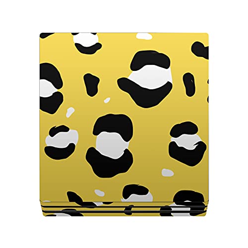 Skin Vinyle PS4 Pro Léopard Jaune Head Case Designs - Autocollant Console et 2 Manettes