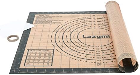 Extra Large & Thick Silicone Baking Mat 71×51 cm, Non Stick Pastry Rolling Sheet with Measurement, Non-Slip Silicon Dough kneading Board, Counter Table Mat, Placemat, for Pie/Cake/Pizza (Red+Scraper)